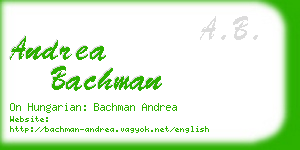 andrea bachman business card